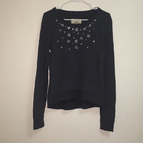 HOLLISTER CHARCOAL GREY WITH RHINESTONES - Picture 2 of 8